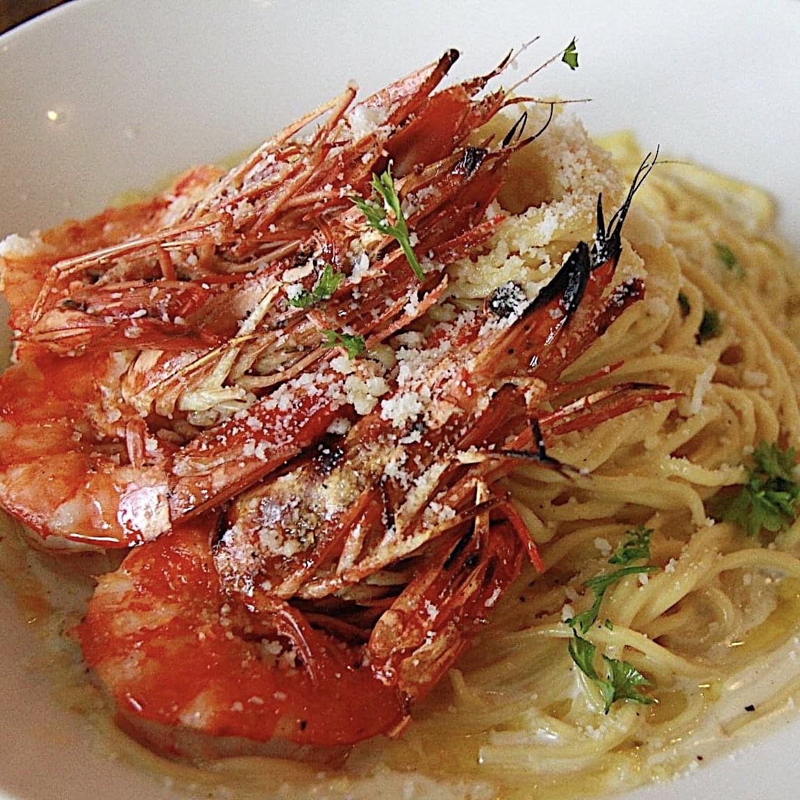 ALFREDO WITH ROASTED PRAWNS